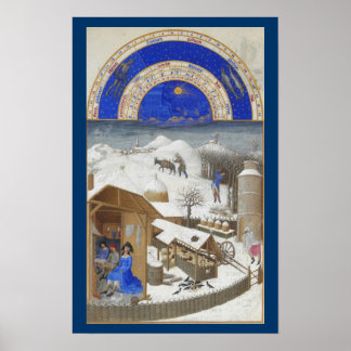Póster Très Riches Heures - Febrero