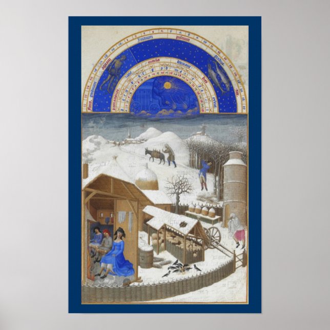 Póster Très Riches Heures - Febrero (Frente)