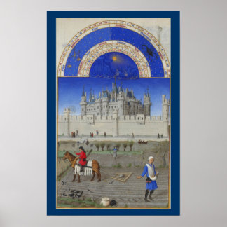 Póster Très Riches Heures - Octubre