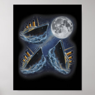 Póster Tres Rms Titanic Luna 3 Aullando En La Luna Divert