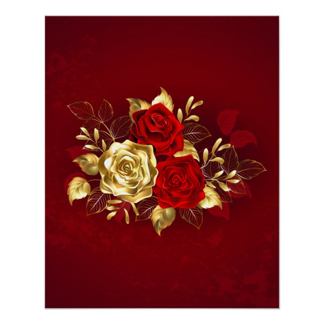 Póster Tres Rosas Joyas (Anverso)