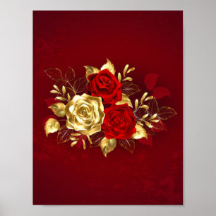 Póster Tres Rosas Joyas