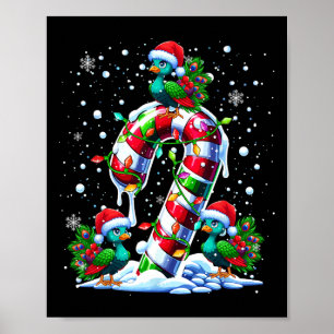Póster Tres Santa Peas En Navidades De Candy Cane Niños T