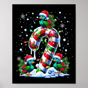 Póster Tres Santa Peas En Navidades De Candy Cane Niños T