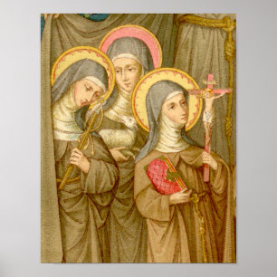 Póster Tres Santos de las Clarisas Pobres (SAU 027) 11"x1