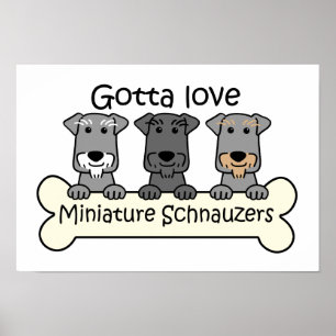 Póster Tres Schnauzers en miniatura