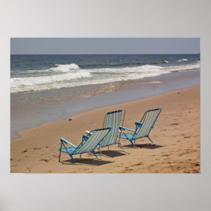 Póster Tres sillas de playa - modificadas para requisitos