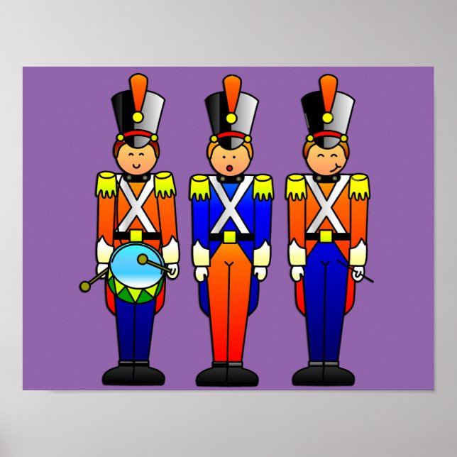 Póster Tres soldados de juguetes inteligentes en desfile (Frente)