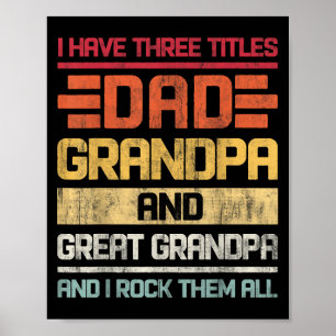 Póster Tres Títulos Papá Abuelo & amp; Gran Abuelo Y Yo