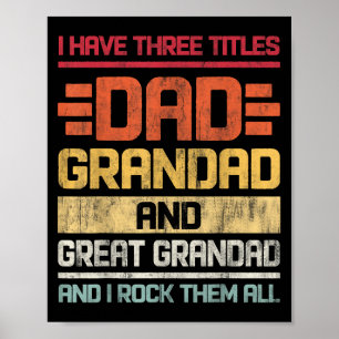 Póster Tres Títulos Papá Grandad Y Camp; Gran Abuela Y Yo