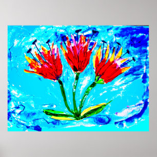 Póster Tres tulipanes