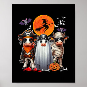 Póster Tres vacas vacas coquetas piratas boo momia Hallow