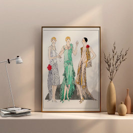 Póster Tres vestidos de noche con encaje de Racine