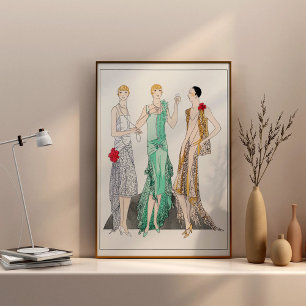 Póster Tres vestidos de noche con encaje de Racine