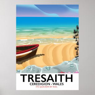 Póster Tresaith, poster de la playa de País de Gales de