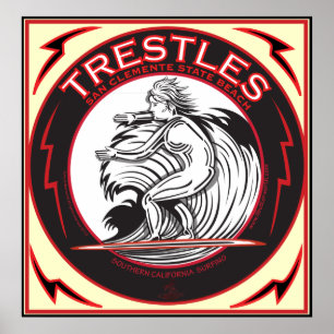 PÓSTER TRESTLES SAN CLEMENTE CALIFORNIA SURFING