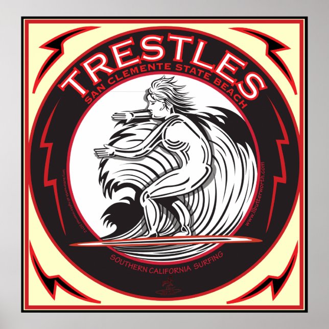 PÓSTER TRESTLES SAN CLEMENTE CALIFORNIA SURFING (Frente)