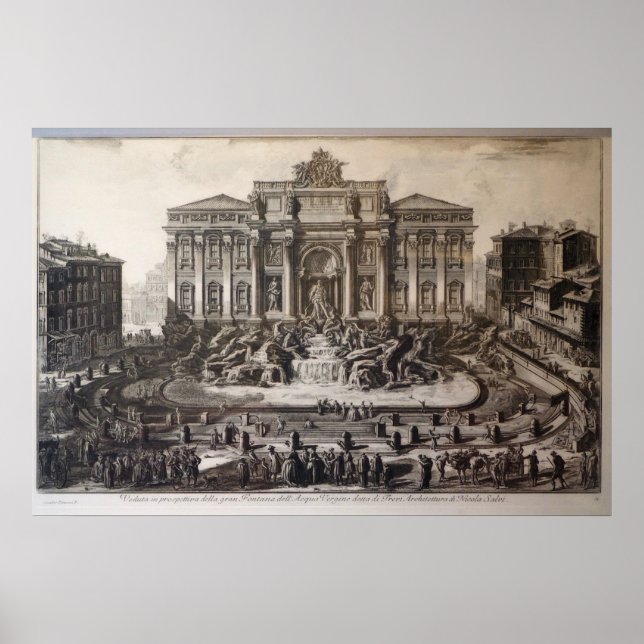 Póster Trevi Fountain Rome – Giovanni Battista Piranesi (Frente)