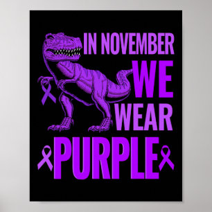 Póster Trex Dinosaur En Noviembre Usamos Epilepsia Púrpur