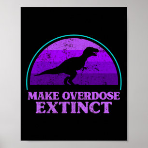 Póster Trex Dinosaur Purple Make Extinant Awarene Extinen