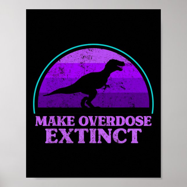 Póster Trex Dinosaur Purple Make Extinant Awarene Extinen (Frente)