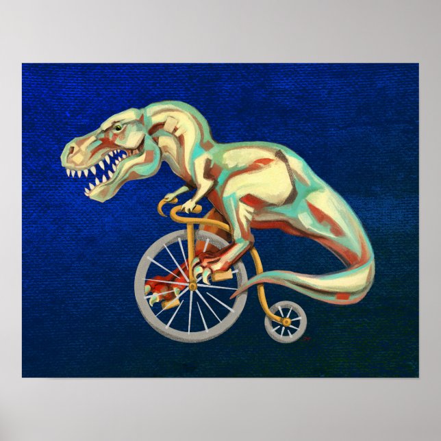 Póster TRex Montando una bicicleta (Frente)