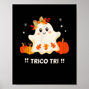 Póster Tri Cute Halloween Spookan Fantasma Mexicano Españ