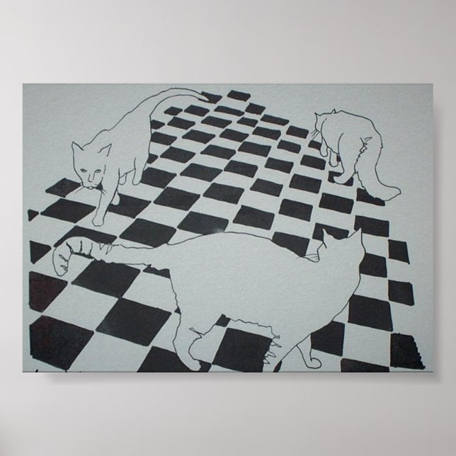 Póster tríada de gatos (Frente)