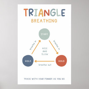 Póster Triangle Boho Breathing Technique Classroom Poster