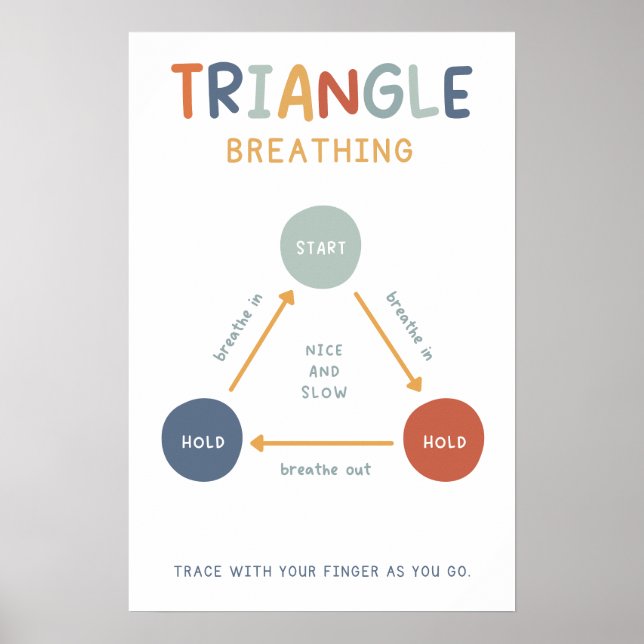 Póster Triangle Boho Breathing Technique Classroom Poster (Frente)