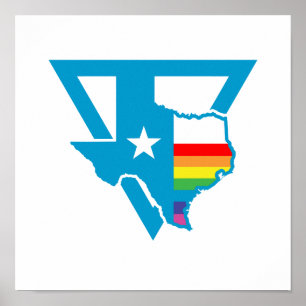 Póster triángulo arcoiris de texas