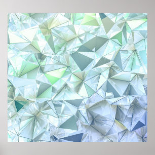 Póster Triángulo de cristal 3D, representación ilustrativ