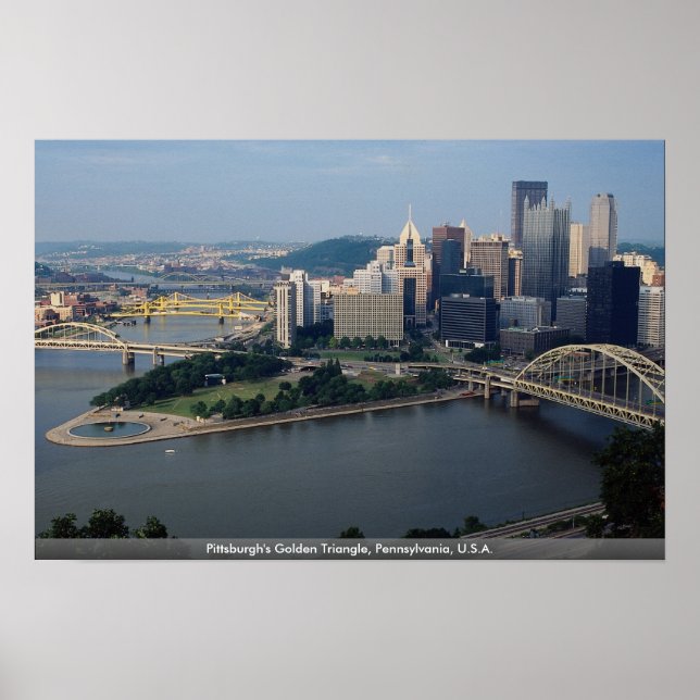 Póster Triángulo dorado de Pittsburgh, Pennsylvania, EE.U (Frente)