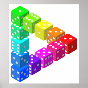 Póster Triángulo imposible de los dados