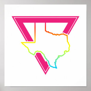 Póster triángulo rosa texas