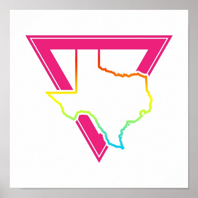 Póster triángulo rosa texas (Frente)
