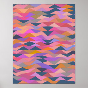 Póster Triángulos abstractos brillantes y audaces en colo