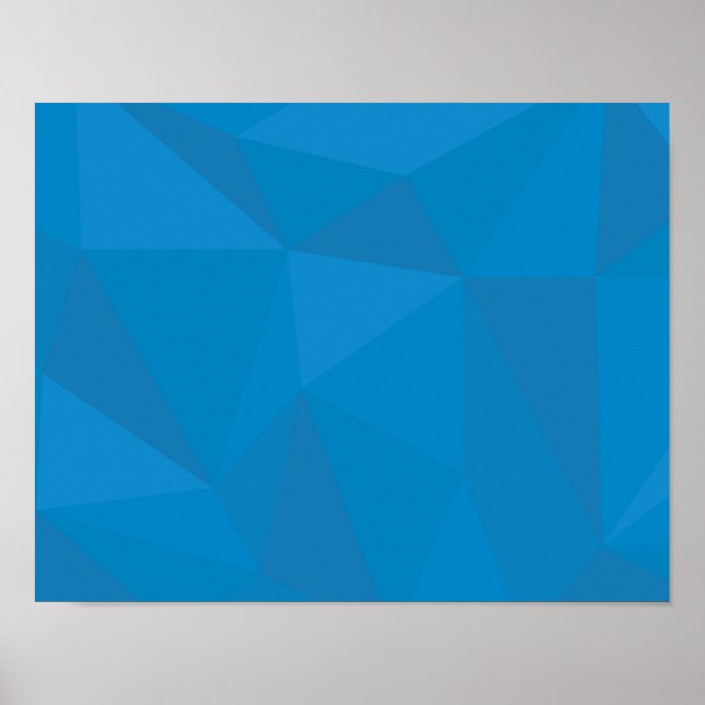 Póster Triángulos azules, modernos, frescos, modernos y f (Frente)