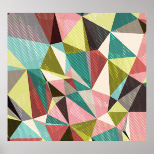 Póster Triángulos Coloridos, Formas Geométricas Abstracta