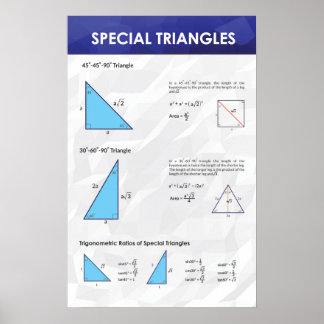 Póster Triángulos especiales - Poster de matemáticas