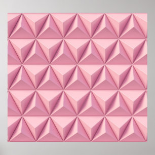 Póster Triángulos geométricos 3D: fondo minimalista.