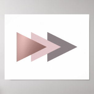 Póster triángulos geométricos del Relieve metalizado de o