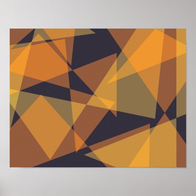 Póster Triángulos geométricos, frescos, modernos, sencill (Frente)