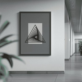 Póster Triángulos infinitos Minimalistas