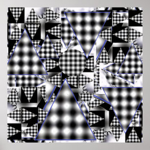 Póster Triángulos mágicos tres 2-D