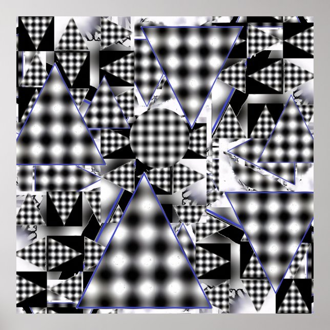 Póster Triángulos mágicos tres 2-D (Frente)