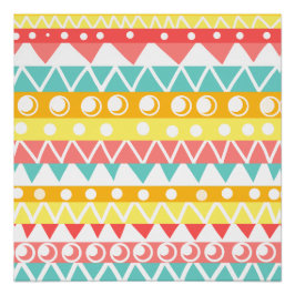 Póster Triángulos Y Círculos Coloridos