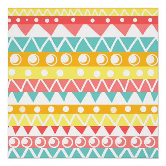 Póster Triángulos Y Círculos Coloridos (Anverso)