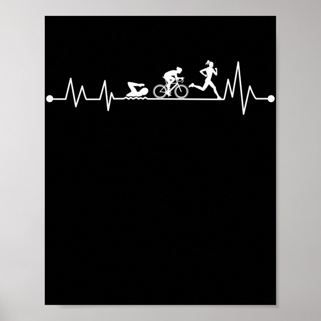 PÓSTER TRIATHLON HEARTBEAT T SHIRT (Frente)