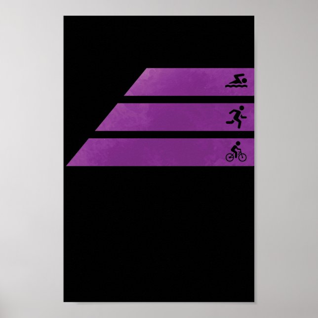 Póster Triathlon schwimmen laufen Rad fahren (Frente)
